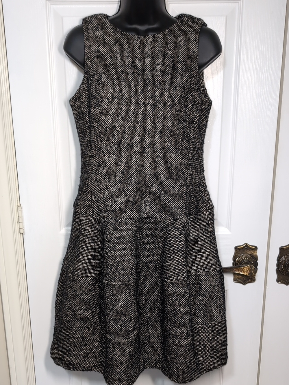 Michael Kors Wool Blend Tweed Drop Waist Dress Size 8